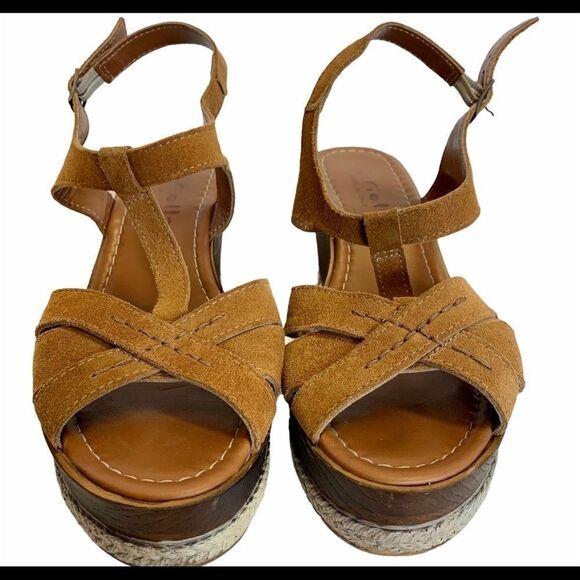 Mariella Italian Brown suede wedge sandals Sz 40 - Picture 4 of 8